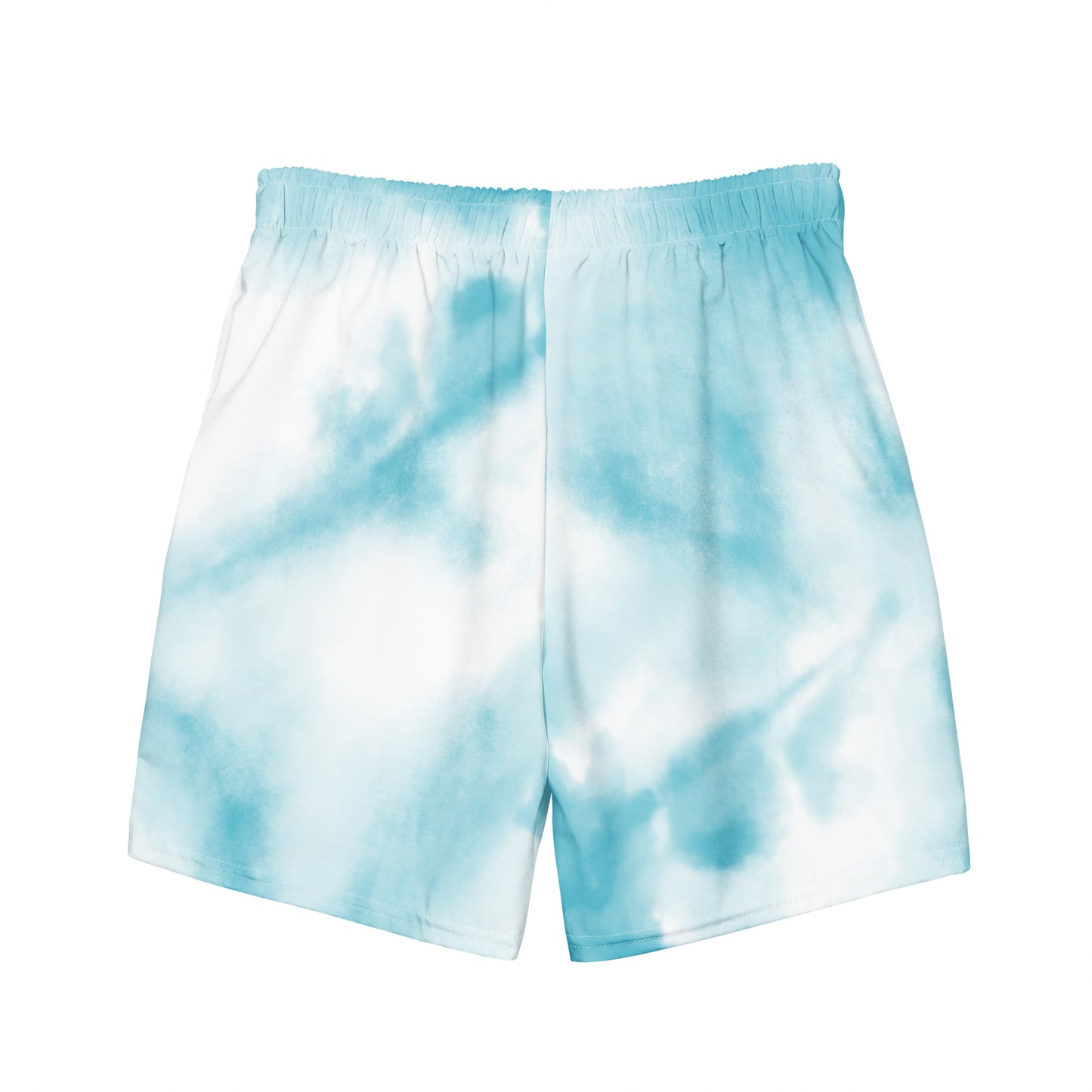 Blue tie dye mens trunks trunks back view