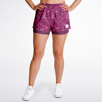 Pink Geo Women's Lined Shorts