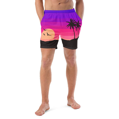 Island nights trunks on male model with a front view