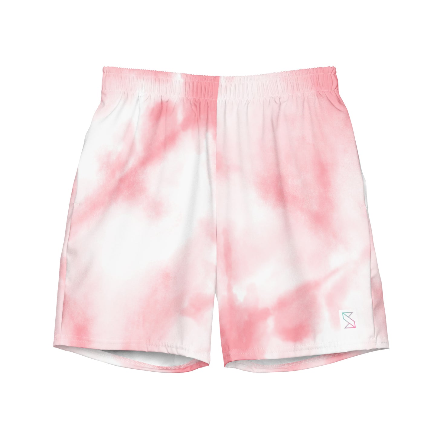 Pink tie dye mens trunks trunks front view