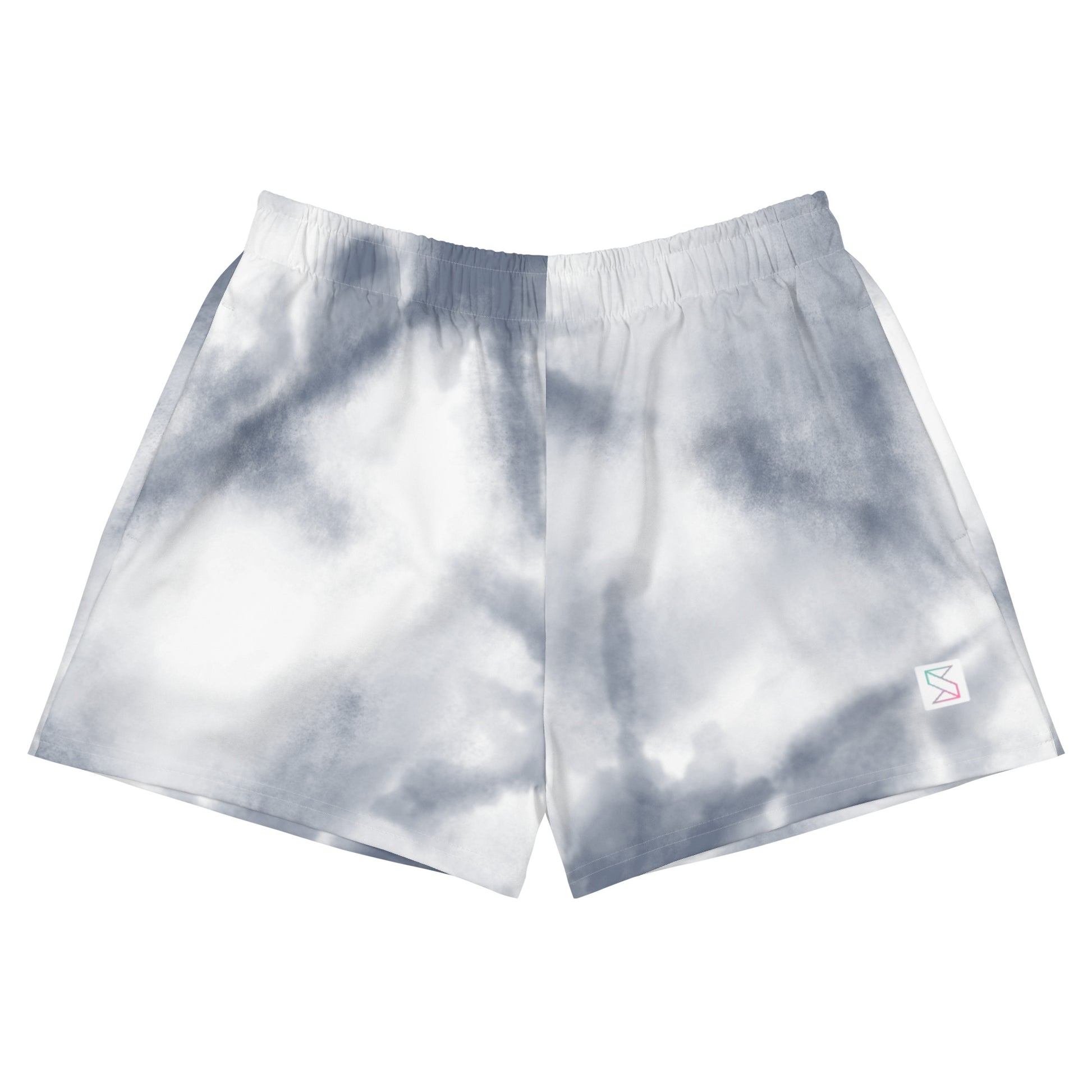 Purple tie dye womens shorts trunks front view