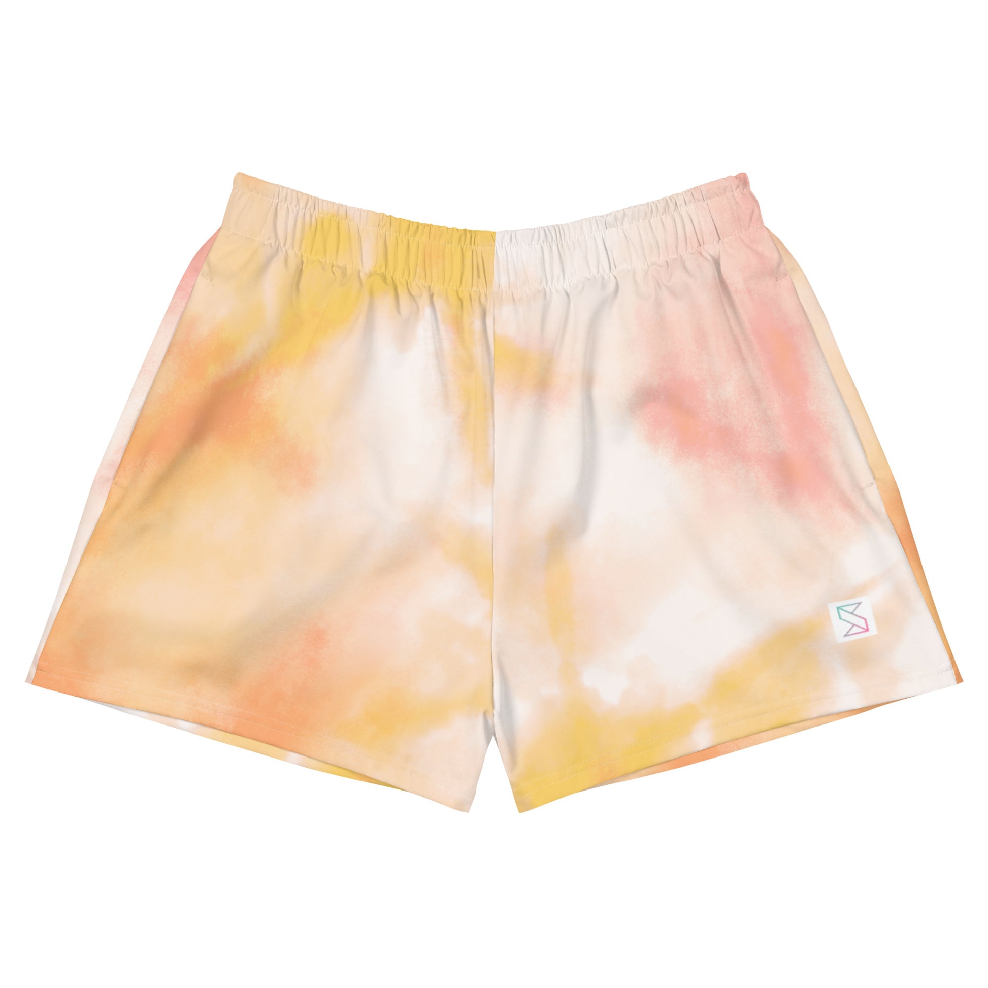 Sunburst tie dye womens shorts trunks front view