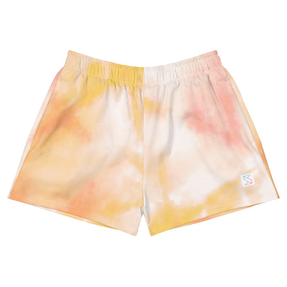 Sunburst tie dye womens shorts trunks front view